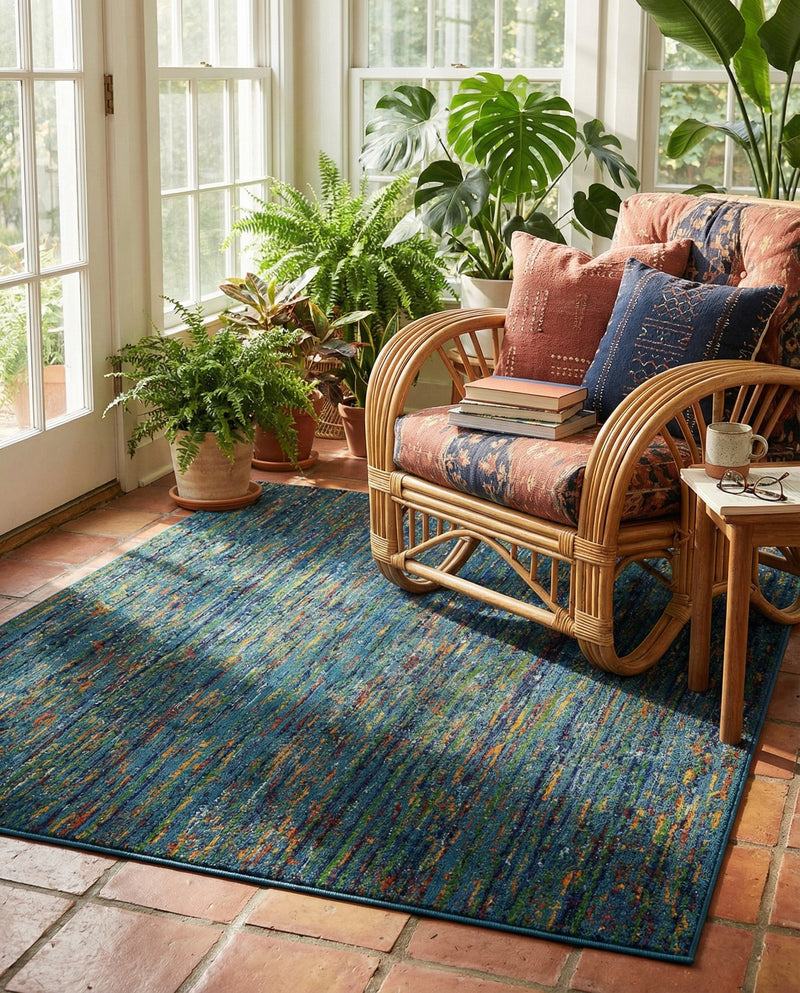 Caribbean Cove Collection Area Rug -  Lucia Rectangle Navy Blue  lifestyle 27