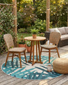 Seaside Blooms Collection Area Rug -  Provence Round Teal blue  lifestyle 73