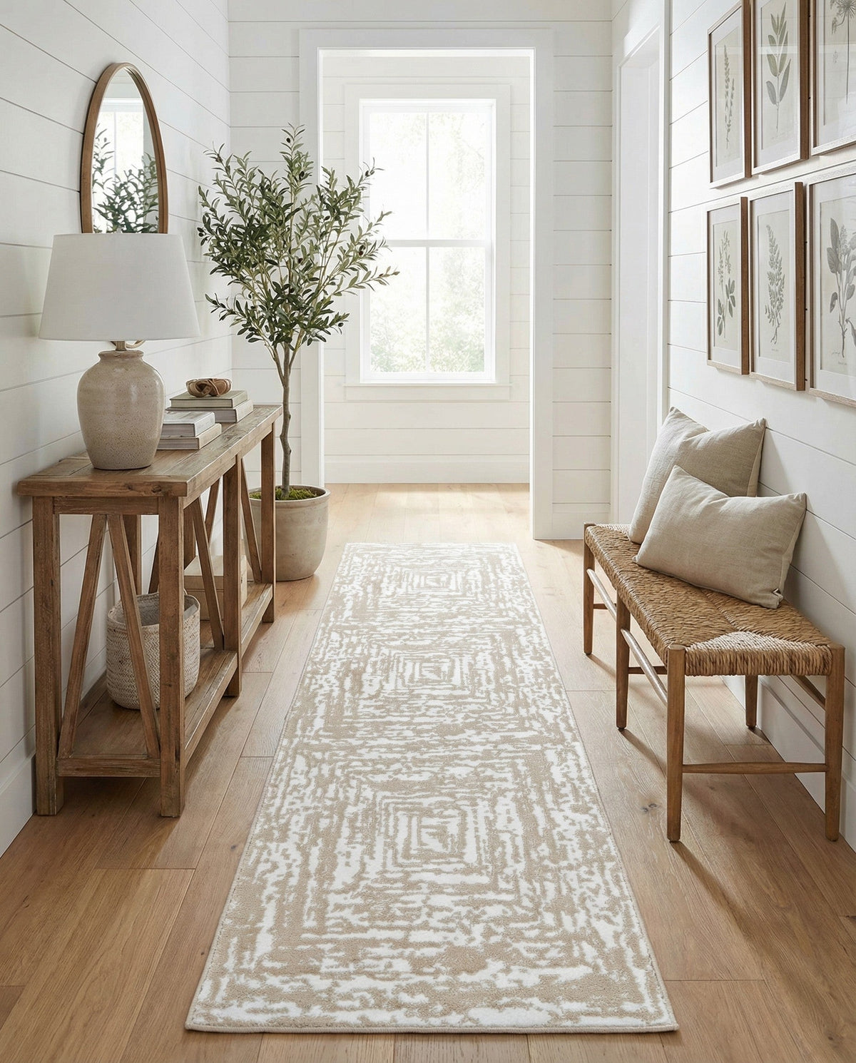 Sanctuary Retreat Collection Area Rug -  Asylum Runner White Bone  lifestyle 165