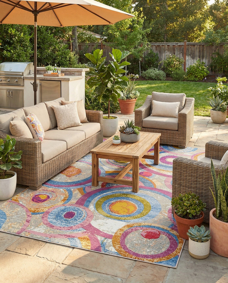 Urban Terrace Collection Area Rug -  Plaza Rectangle Multi  lifestyle 17