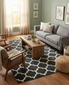 Lattice Gardens Collection Area Rug -  Bloomfield (Black) Rectangle Black  lifestyle 11