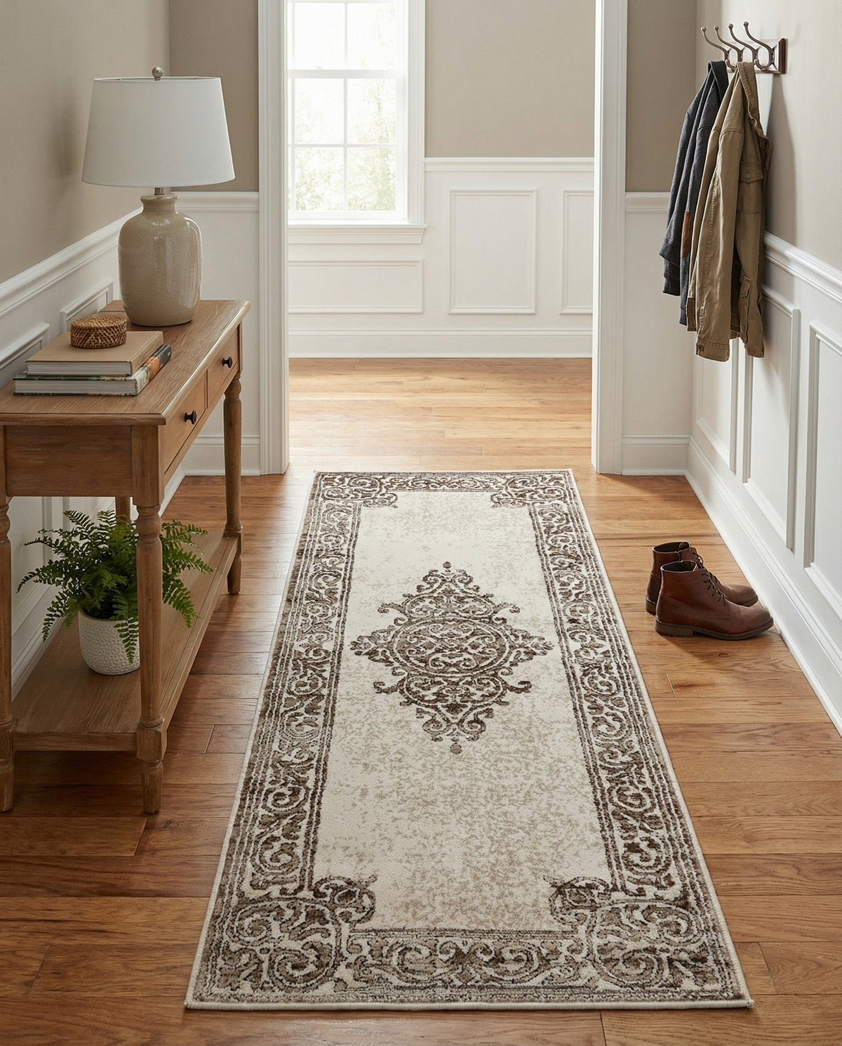 Sanctuary Retreat Collection Area Rug - Haven Runner Chocolate Brown  lifestyle 97