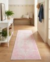 Dover Terrace Collection Area Rug - Marina (Pink) Runner Pink  lifestyle 35