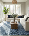Aegean Elegance Washables Collection Area Rug -  Mykonos Rectangle Navy Blue  lifestyle 58