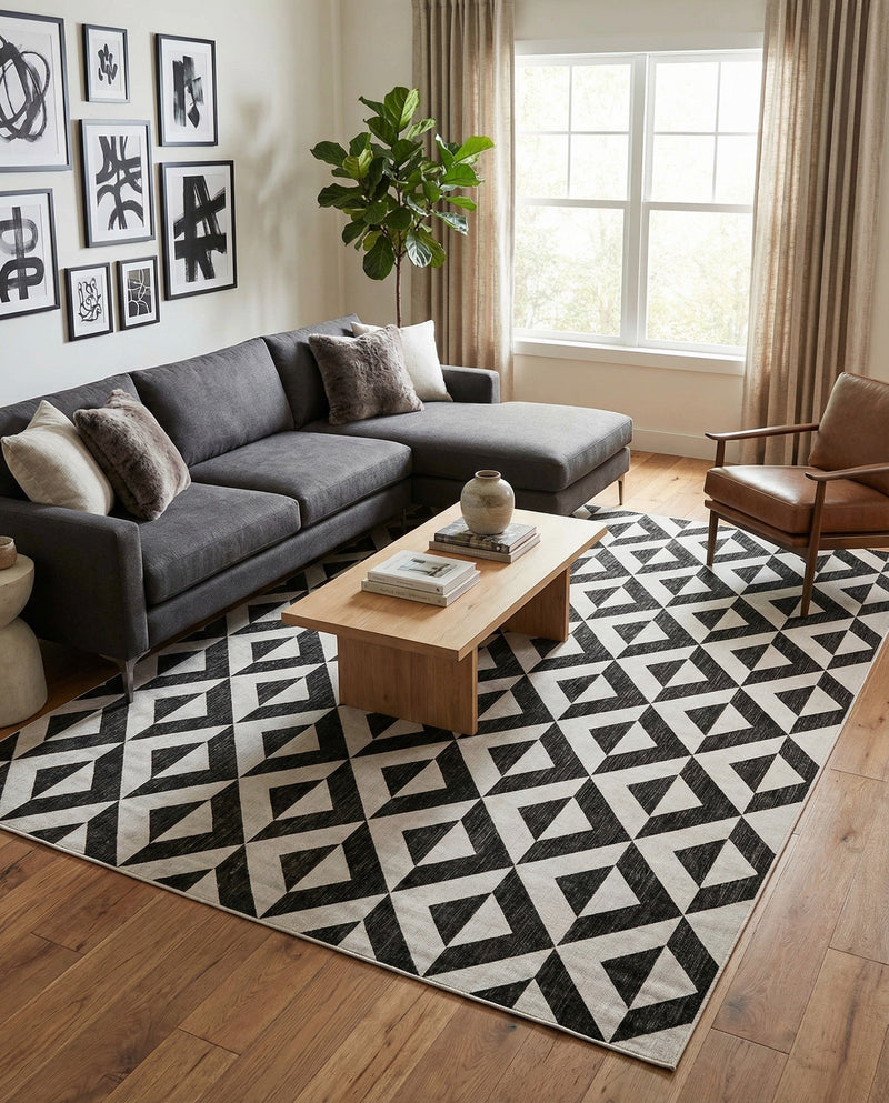 Urban Oasis Rugs Collection Area Rug -  Highrise (Charcoal Gray) Rectangle Charcoal Gray  lifestyle 34