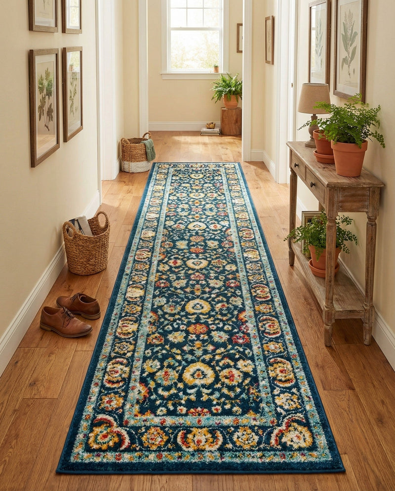 Adriana Terrace Collection Area Rug -  Positano (Navy Blue) Runner Navy Blue  lifestyle 65