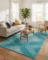 Seychelles Stripes Collection Area Rug - Mahe (Turquoise) Rectangle Turquoise  lifestyle 15