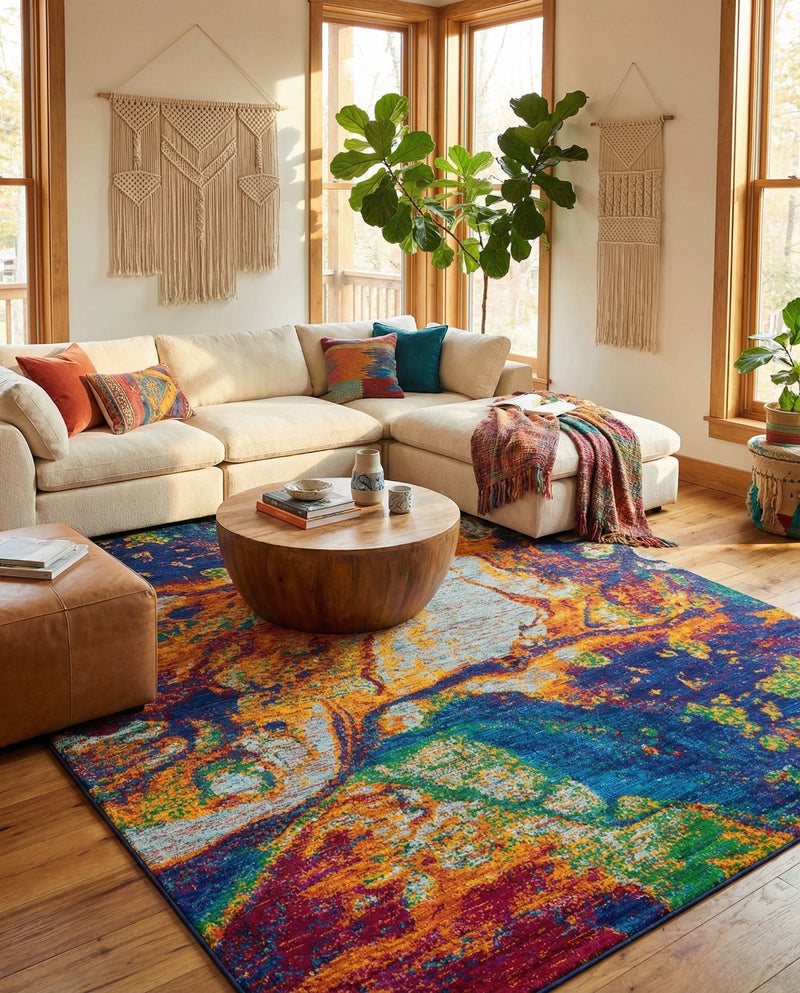Caribbean Cove Collection Area Rug -  Bequia Rectangle Multi  lifestyle 19