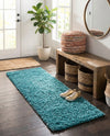 Plush Oasis Collection Area Rug - Serenity (Deep Aqua Blue) Runner Deep Aqua Blue  lifestyle 27