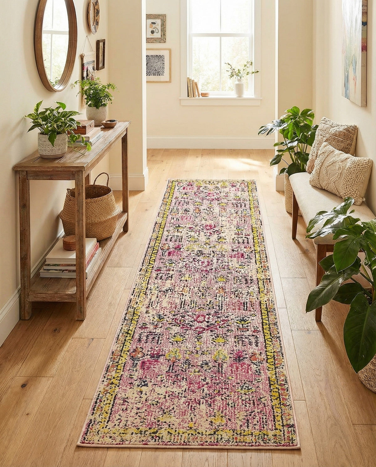 Sierra Collection Area Rug -  Shasta Runner Pink  lifestyle 114