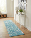 Brighton Stripes Collection Area Rug - Sussex (Light Blue) Runner Light Blue  lifestyle 31