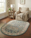 Persian Elegance Collection Area Rug -  Kerman (Blue) Oval Blue  lifestyle 40