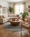 Laguna Sands Collection Area Rug -  Malibu Round Green  lifestyle 67