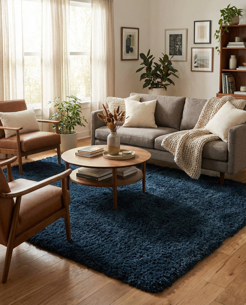 Eternal Plush Oasis Collection Area Rug -  Tranquility (Cobalt) Rectangle Cobalt  lifestyle 7
