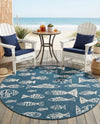 Seaside Haven Rugs Collection Area Rug -  Oceanview Round Blue  lifestyle 32