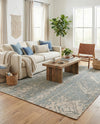 Savannah Threads Collection Area Rug -  Kalahari Rectangle Antique Blue  lifestyle 17