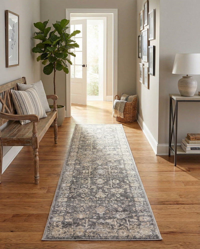 Cascade Range Collection Area Rug -  Shasta (Gray) Runner Gray  lifestyle 44