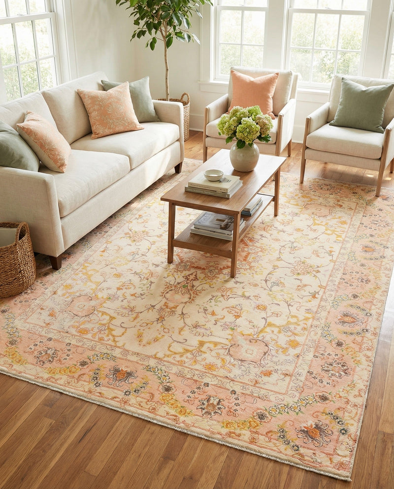 Bazaar Chic Collection Area Rug -  Fez Rectangle Ivory and Gold  lifestyle 18