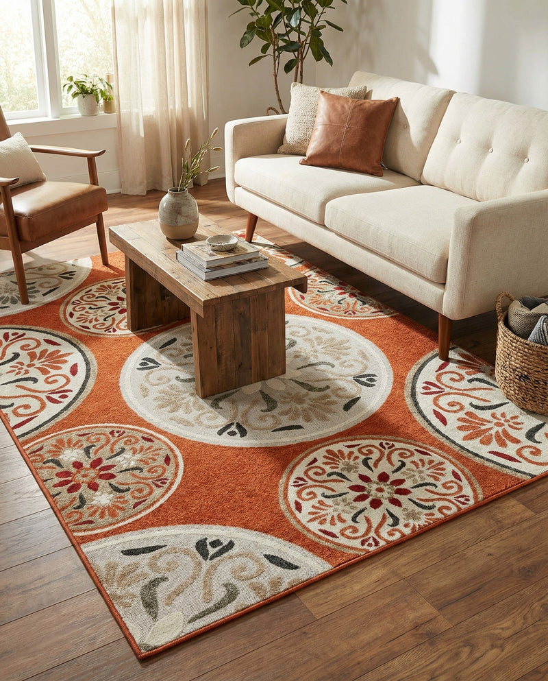 Urban Terrace Collection Area Rug -  Deck Rectangle Terracotta  lifestyle 14