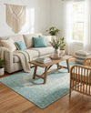 Dover Terrace Collection Area Rug - Marina (Aqua) Rectangle Aqua  lifestyle 23