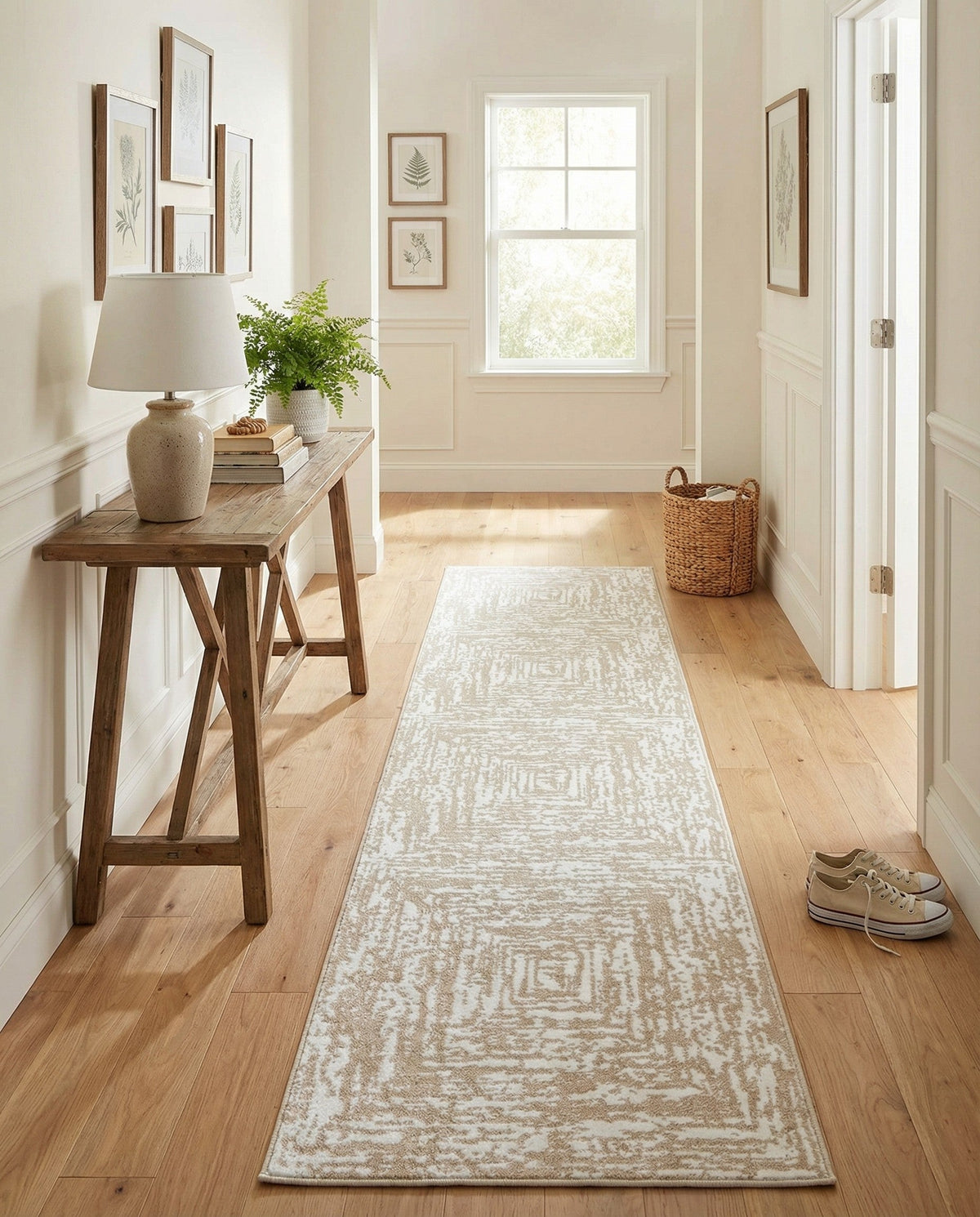 Sanctuary Retreat Collection Area Rug -  Asylum Runner White Bone  lifestyle 170