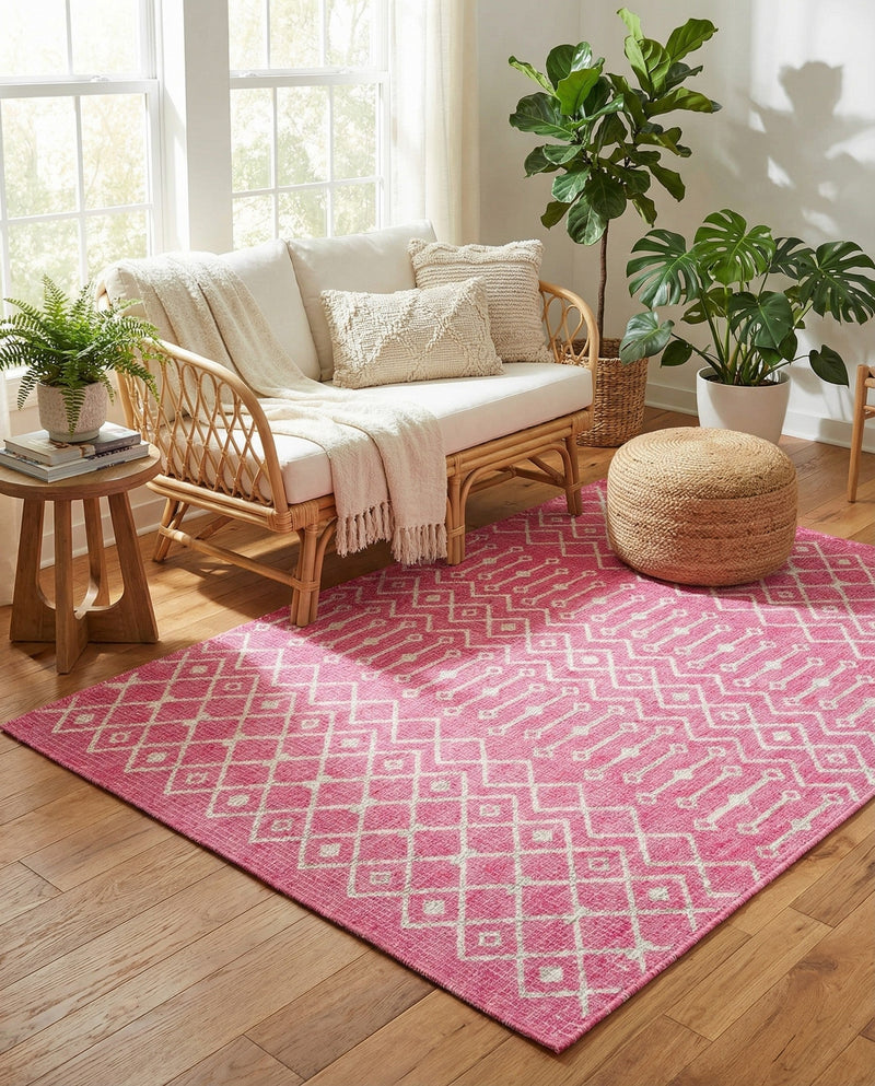 Savannah Pergola Collection Area Rug -  Pergola (Fuschia) Rectangle Fuschia  lifestyle 9