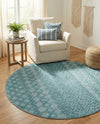 Garden Lattice Charm Collection Area Rug -  Pergola (Aqua) Round Aqua  lifestyle 57