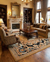 Patio Heritage Collection Area Rug - Veranda Square Black Gold Brown  lifestyle 67