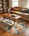 Jewel Oasis Collection Area Rug -  Topaz Oval Multi  lifestyle 59