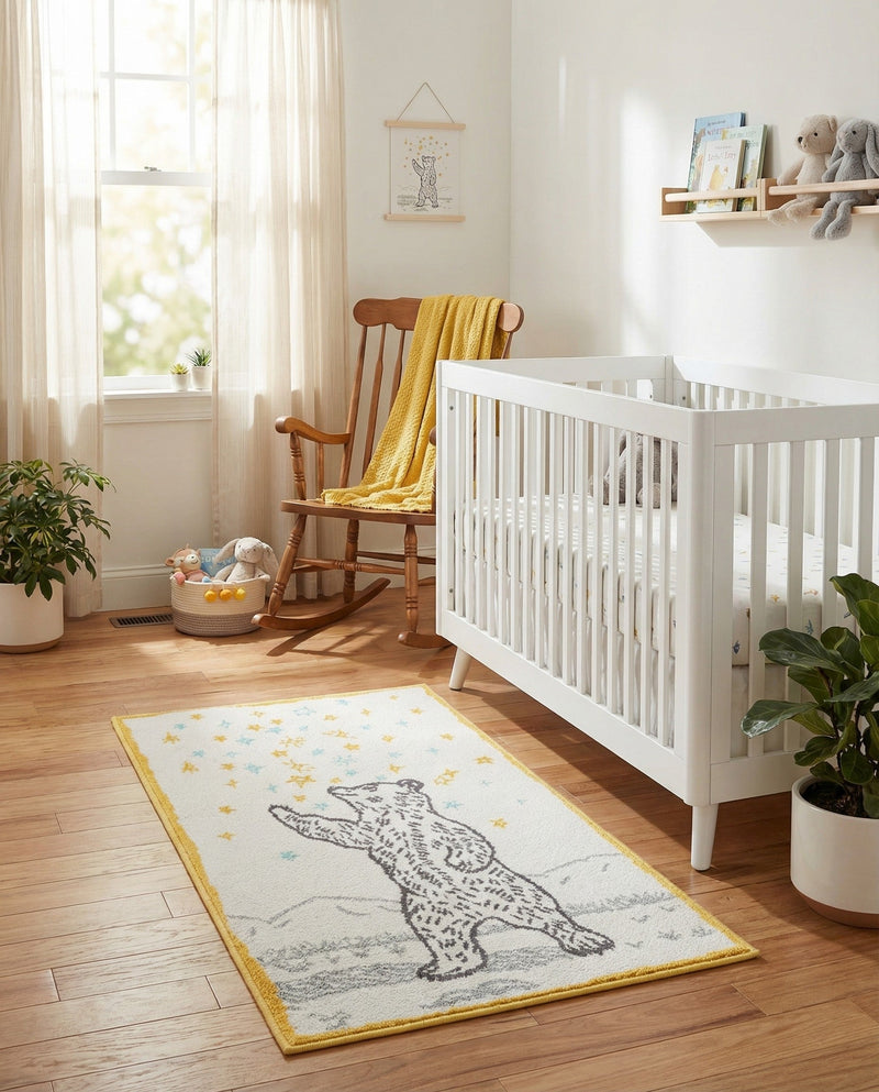 Wonder Tykes Collection Area Rug -  Pixie Runner Ivory and Gray  lifestyle 27