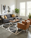 Monochrome Collection Area Rug -  Onyx Rectangle Gray  lifestyle 6