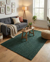 Woven Seaside Jute Collection Area Rug - Martha's Rectangle Green  lifestyle 26
