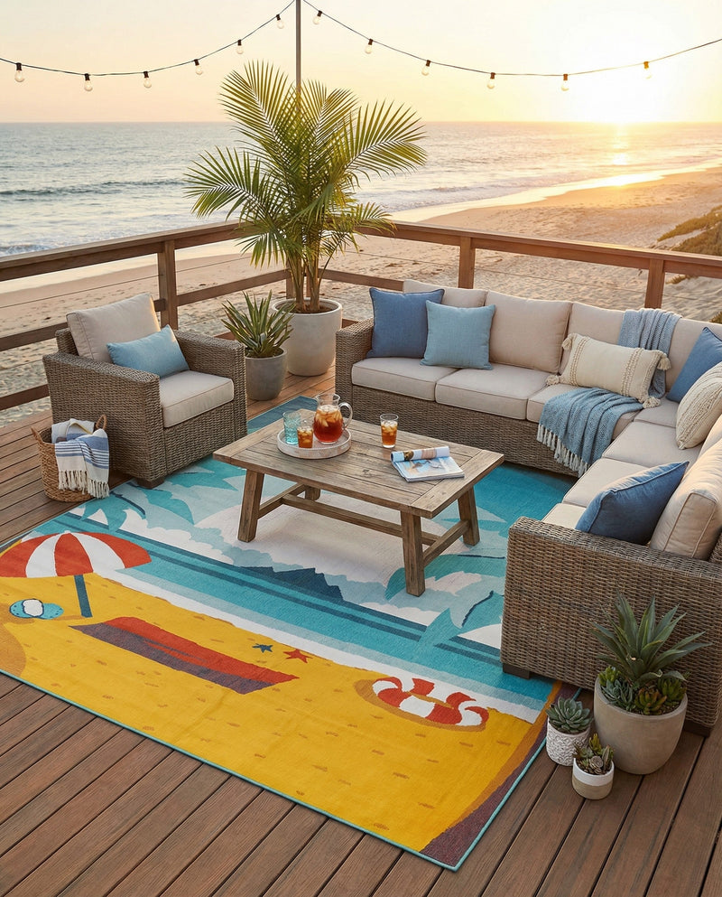 Seaside Haven Rugs Collection Area Rug -  Dockside Rectangle Multi  lifestyle 22