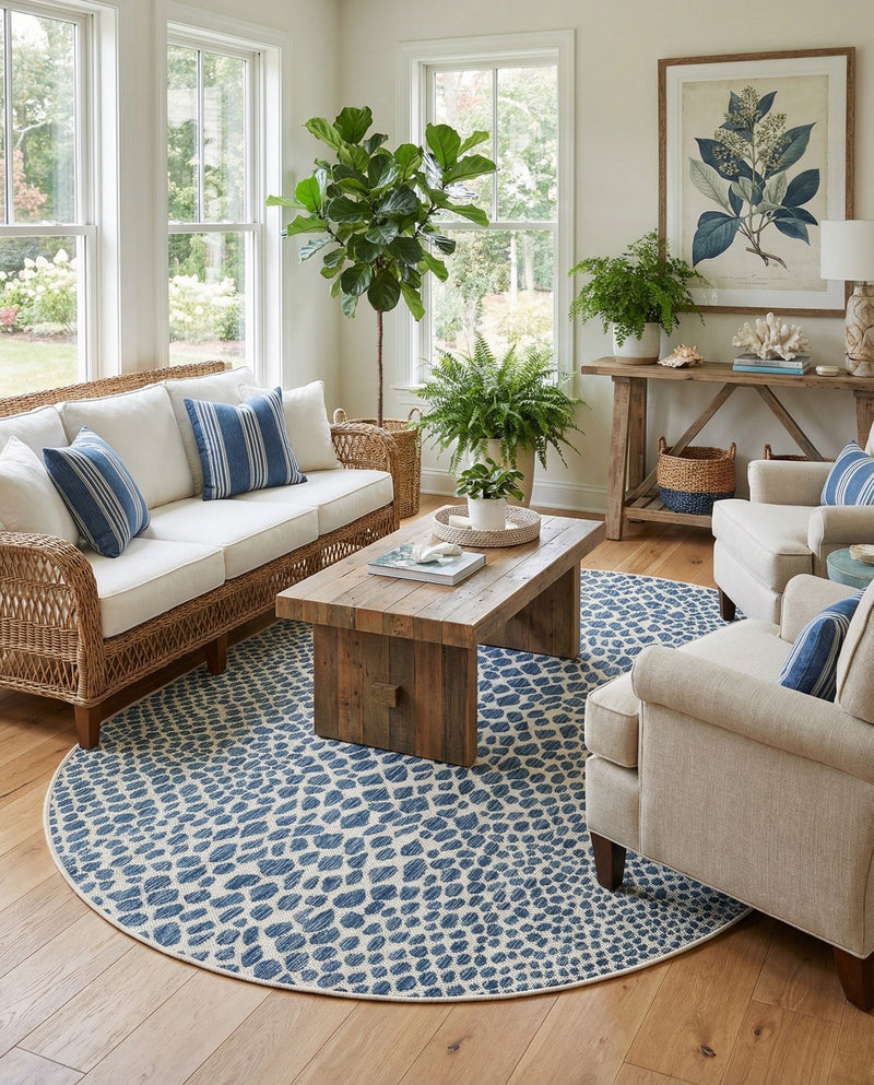Urban Oasis Rugs Collection Area Rug -  Terrace (Blue) Oval Blue  lifestyle 75