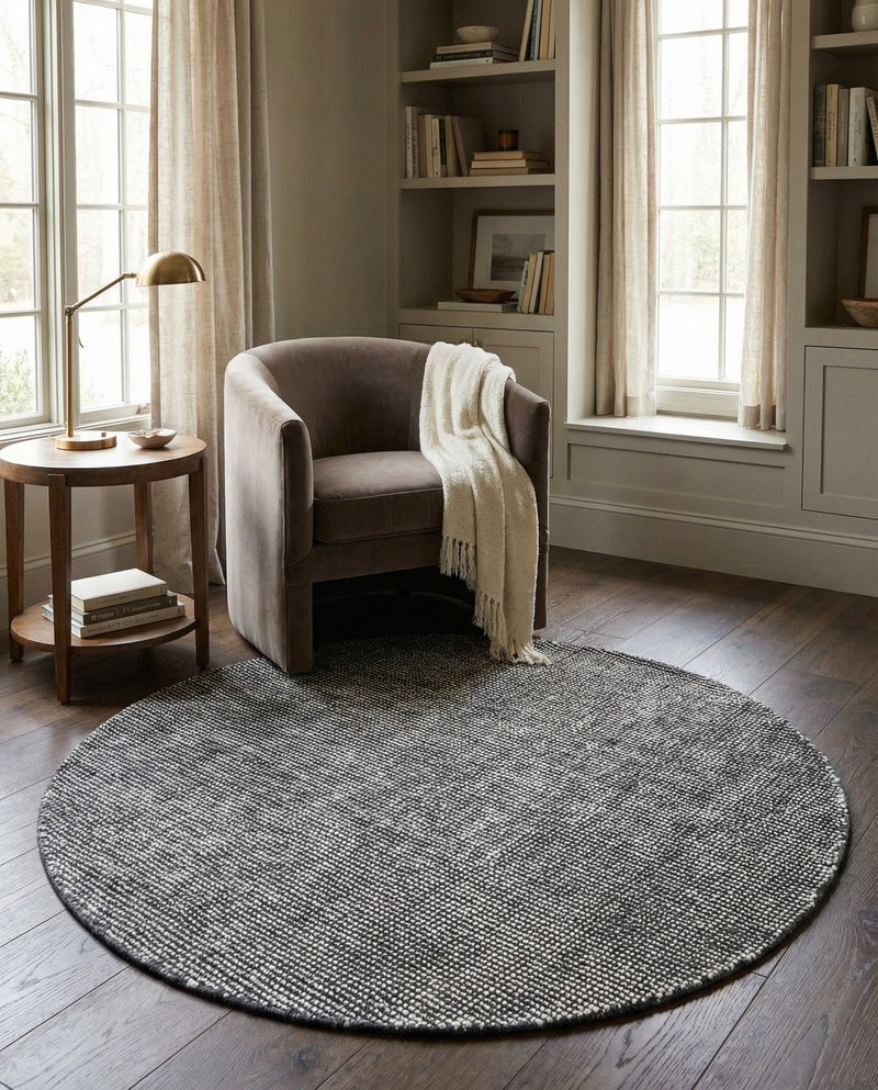 Berkshire Estate Collection Area Rug - Windsor (Earl Grey) Round Earl Grey  lifestyle 40