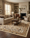 Tabriz Tapestry Collection Area Rug - Sahand (Ivory) Rectangle Ivory  lifestyle 9