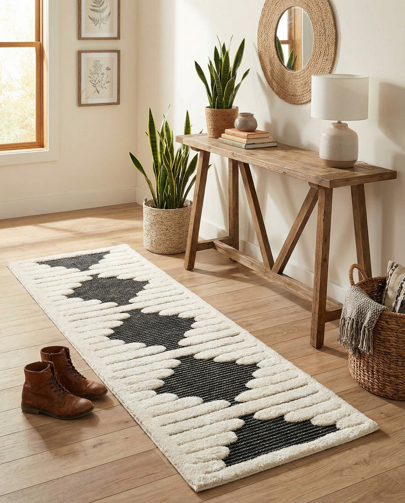 Monochrome Collection Area Rug -  Ash Runner Gray  lifestyle 56