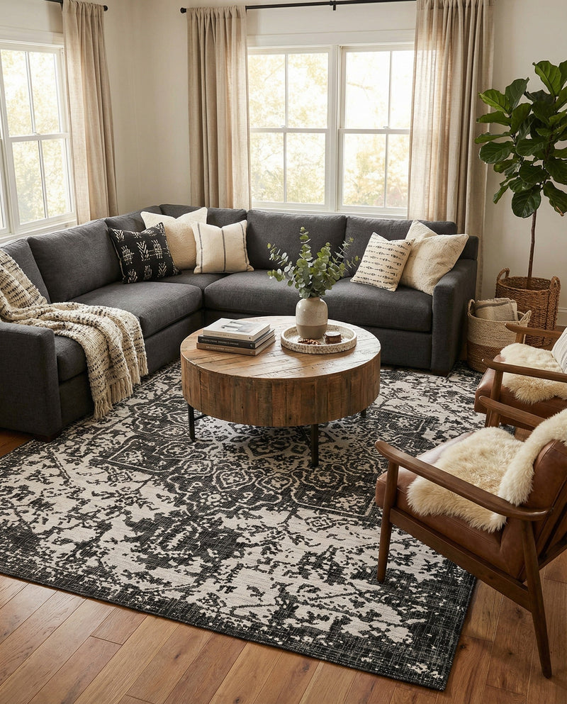 Urban Oasis Rugs Collection Area Rug -  Penthouse (Charcoal Gray) Rectangle Charcoal Gray  lifestyle 15