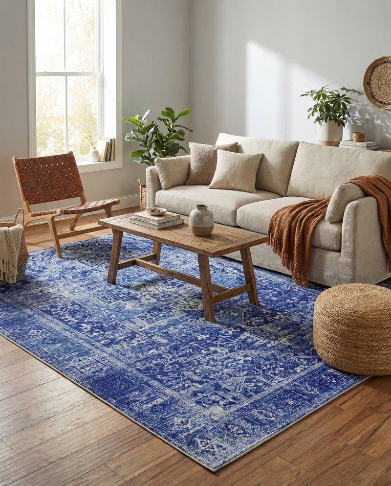 Heritage Elegance Collection Area Rug -  Windsor (Navy Blue) Rectangle Navy Blue  lifestyle 11