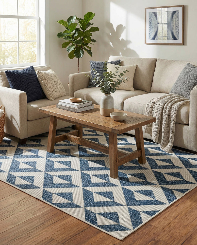 Urban Oasis Rugs Collection Area Rug -  Highrise (Blue) Rectangle Blue  lifestyle 17