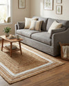 Woven Seaside Jute Collection Area Rug - Nantucket Rectangle Natural and White  lifestyle 23