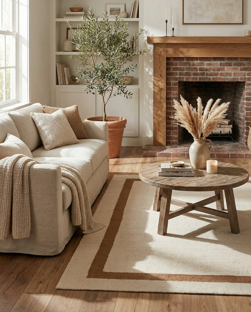 Savannah Borders Wool Collection Area Rug - Chatham Rectangle Ivory  lifestyle 78