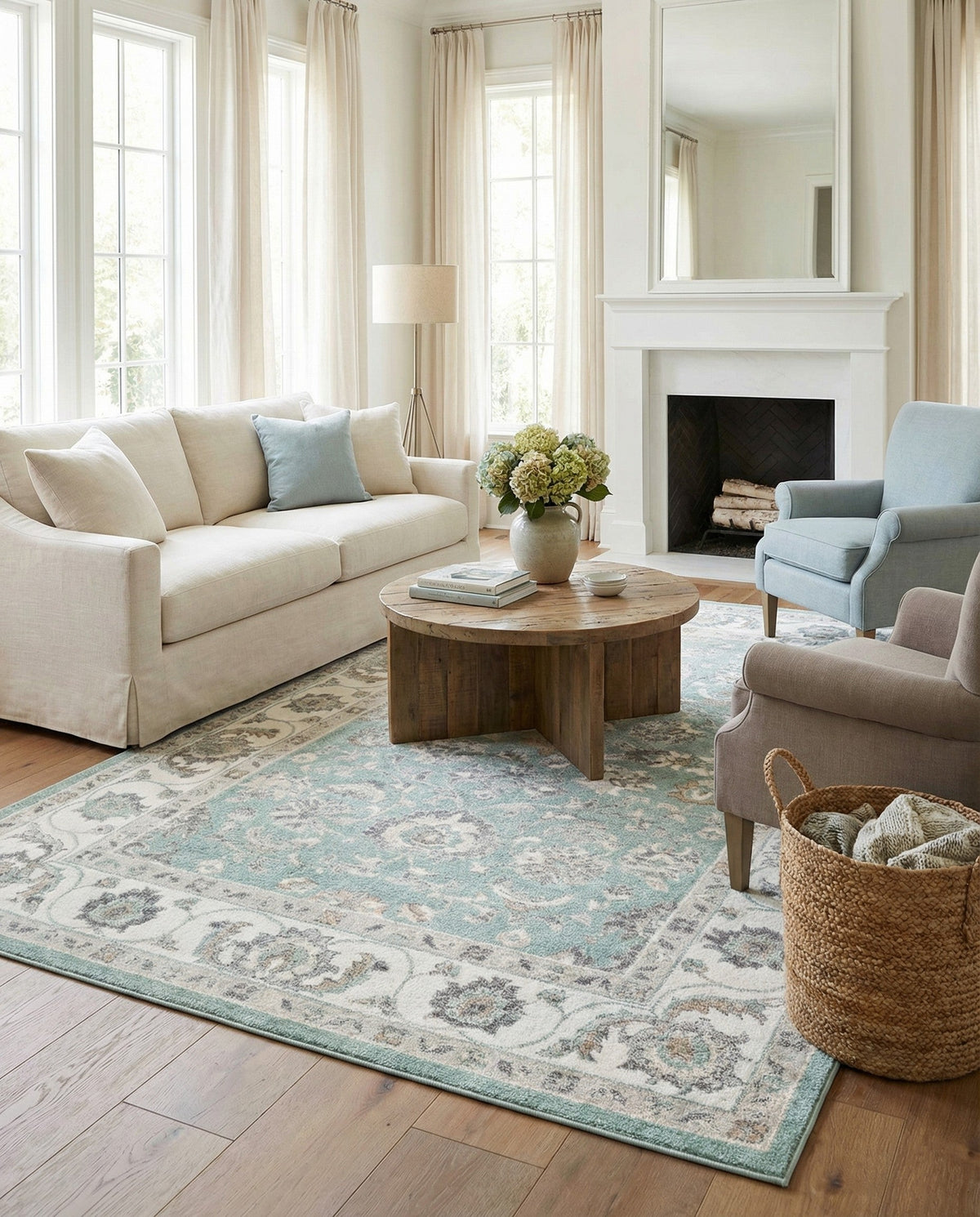 Adriana Terrace Collection Area Rug -  Positano (Aqua) Rectangle Aqua  lifestyle 11