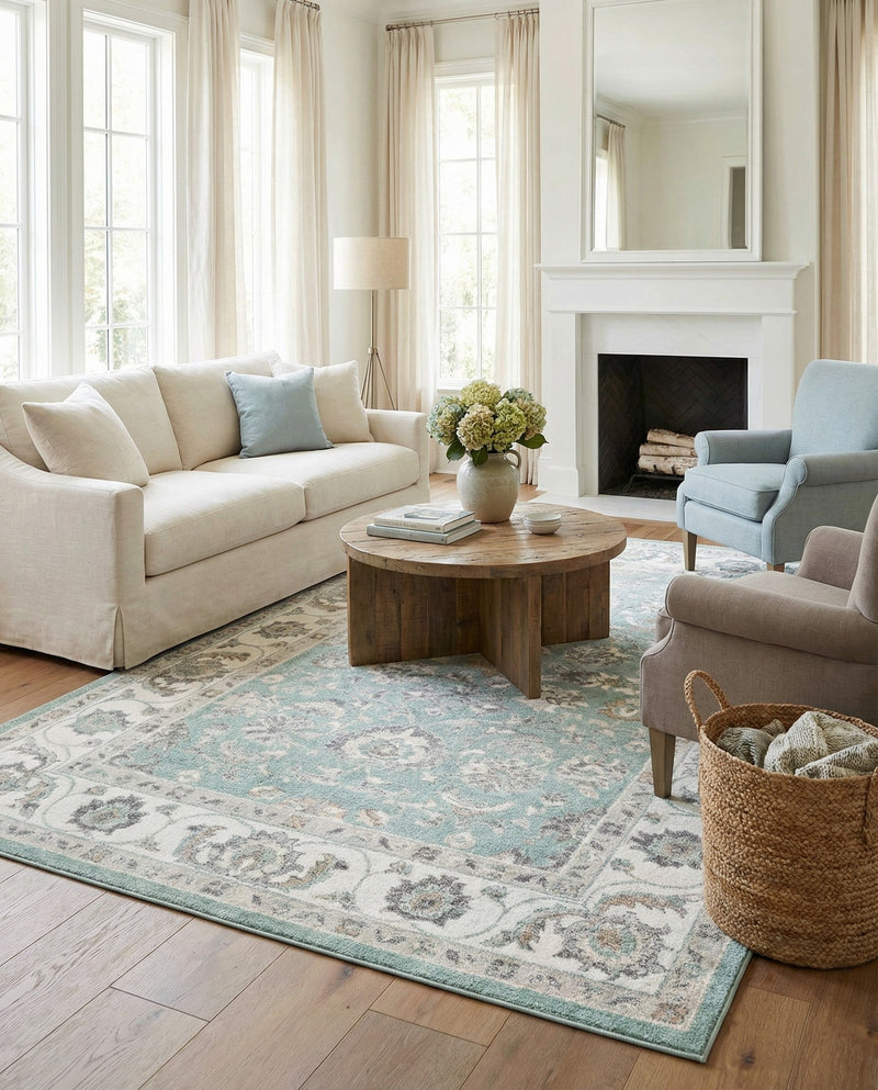 Adriana Terrace Collection Area Rug -  Positano (Aqua) Rectangle Aqua  lifestyle 11