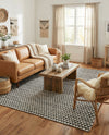 Osian Looms Collection Area Rug - Mumbai Rectangle Black and White  lifestyle 39