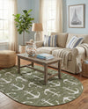 Seaside Haven Rugs Collection Area Rug - Sapphire (Green) Oval Green  lifestyle 39