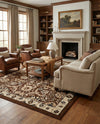 Tabriz Tapestry Collection Area Rug - Sahand (Brown) Rectangle Brown  lifestyle 5