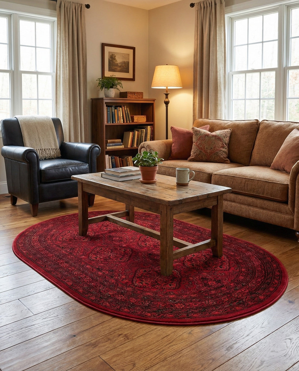 Samarkand Elegance Collection Area Rug -  Samanid Oval Red  lifestyle 83
