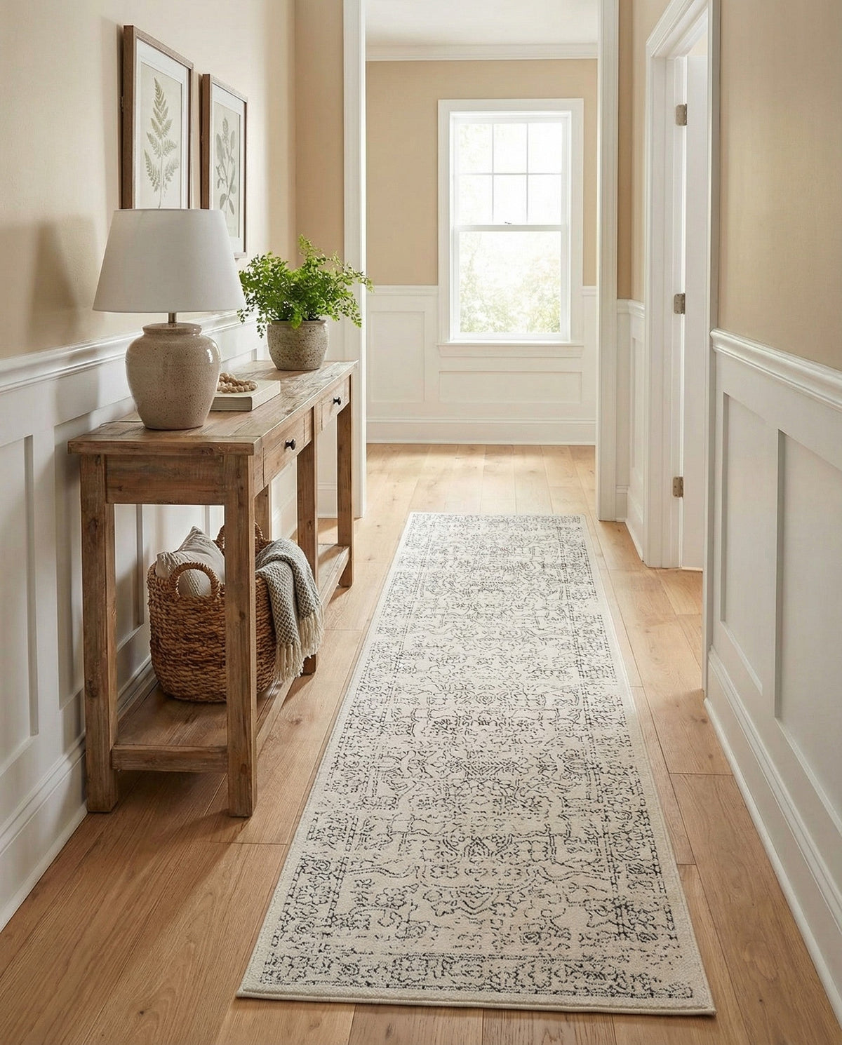 Savannah Soiree Collection Area Rug -  Everglade (White) Runner White  lifestyle 92