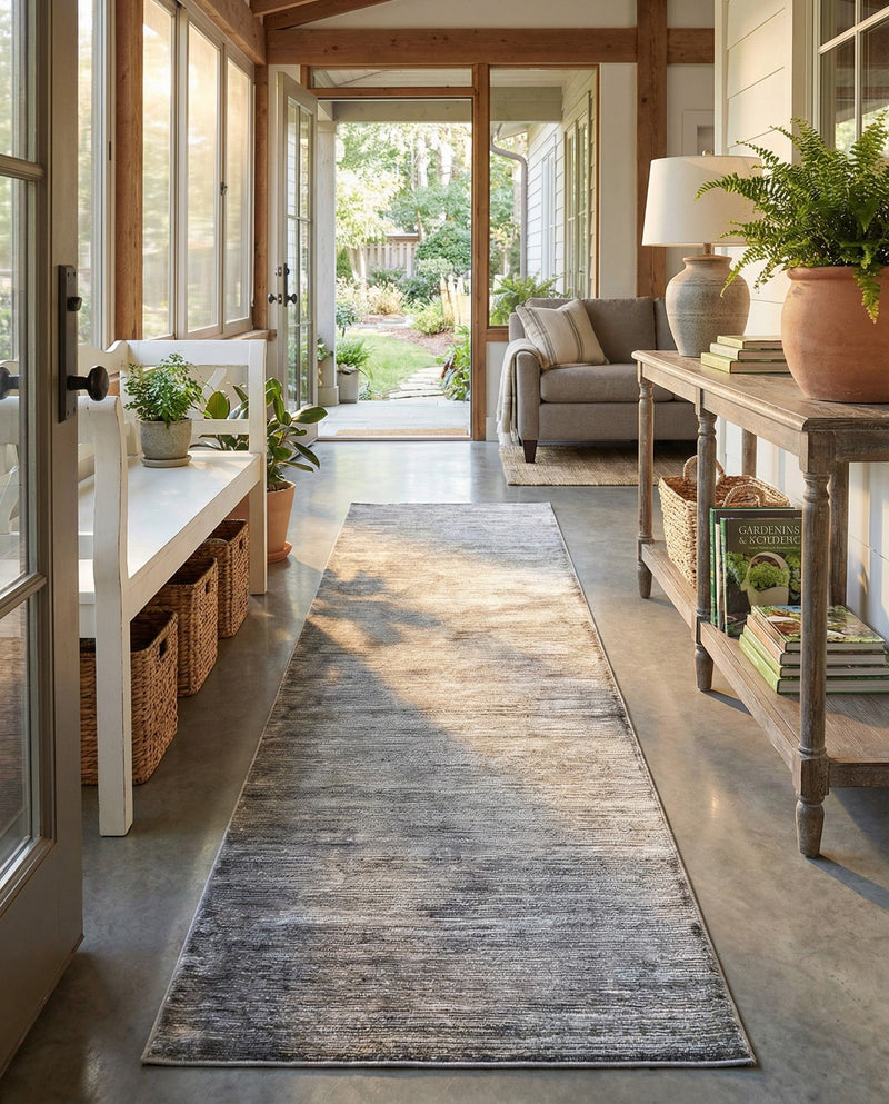 Bloomsbury Elegance Collection Area Rug -  Kensington (Gray) Runner Gray  lifestyle 40